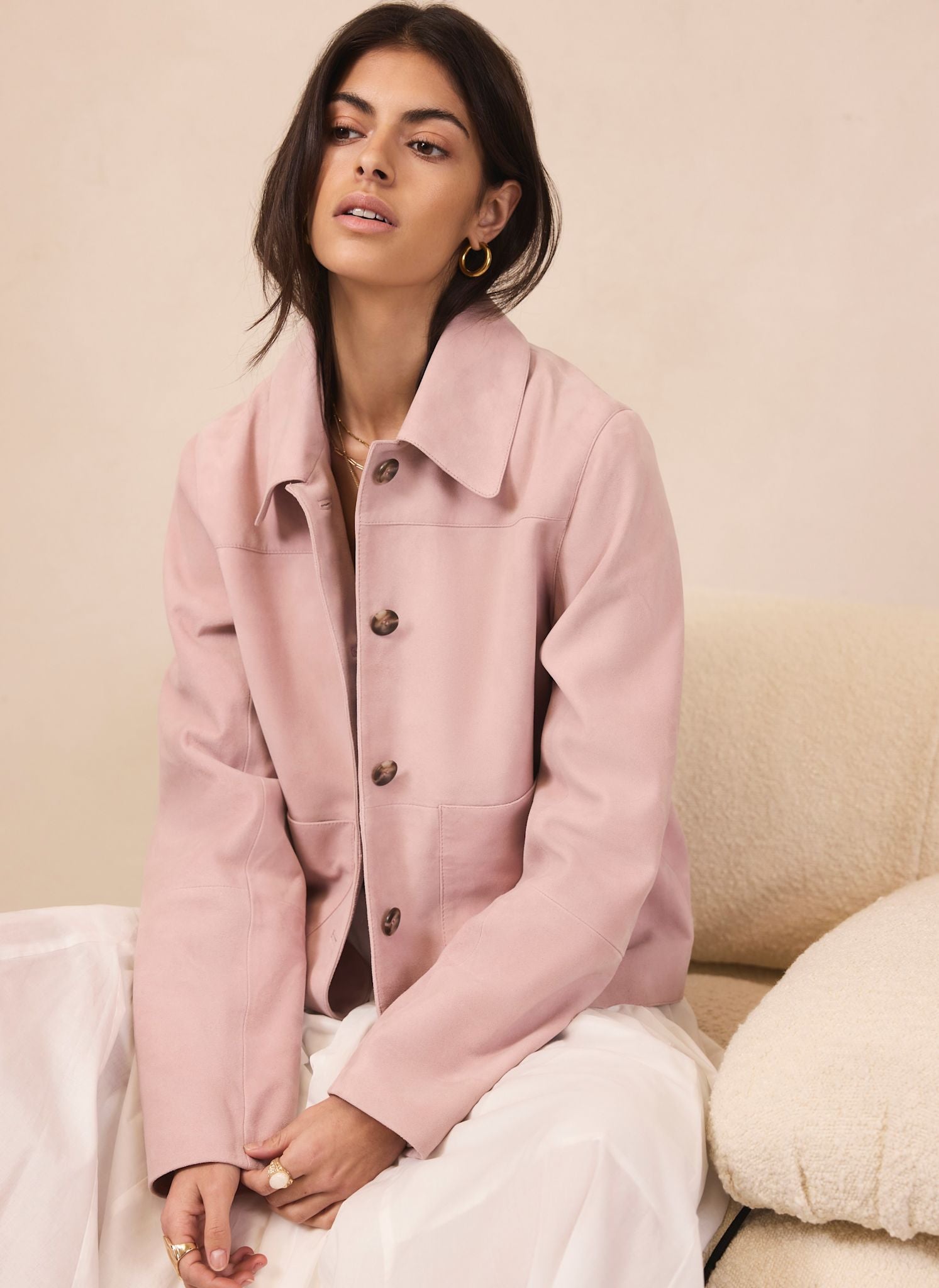 Pink Suede Jacket – Mint Velvet
