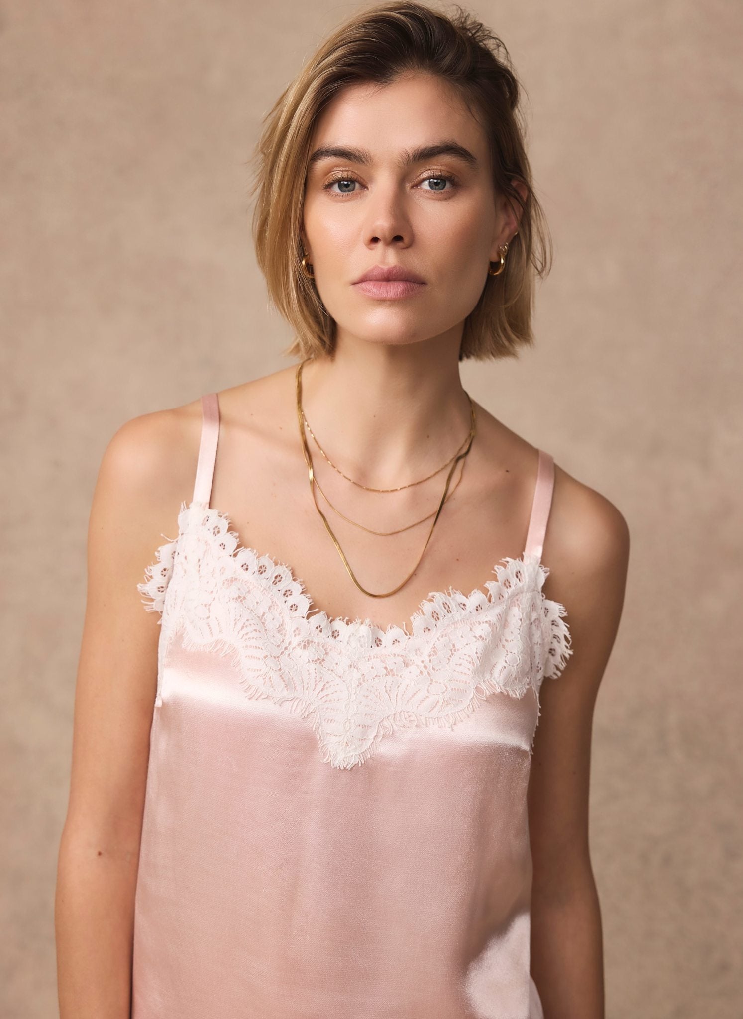 Pink Satin Lace Camisole Top – Mint Velvet