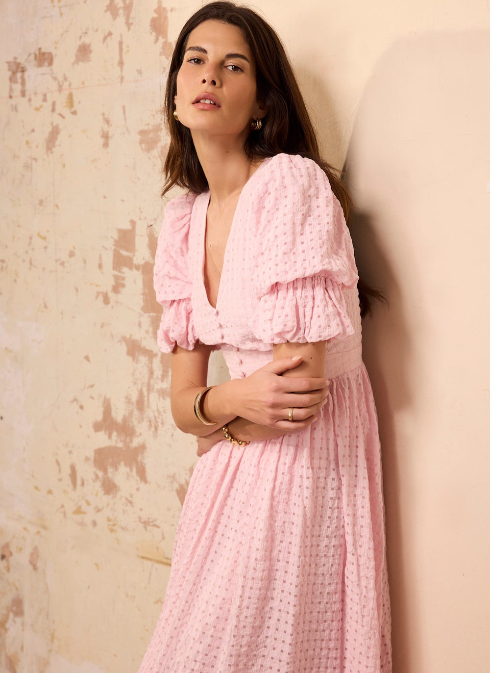 open lace back dress Dark in Love - Rebel Pink Check Sweet Cool Pink - Dress - Pink - XL main image 0