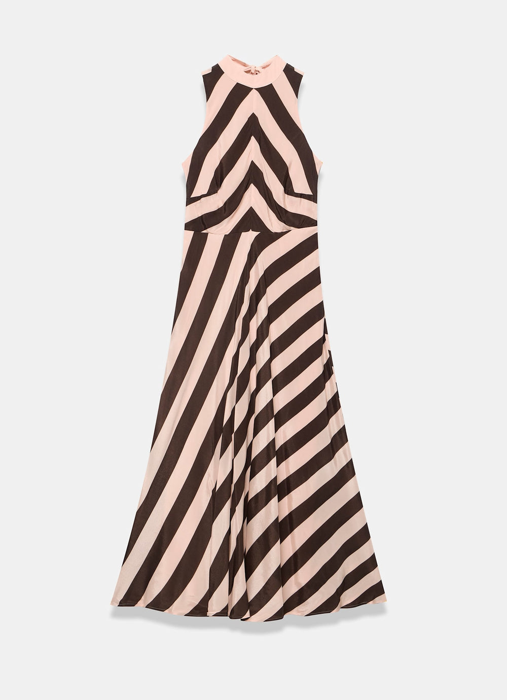 Mint Velvet Pink & Brown Striped Halter Maxi Dress | Size 12 | Brown | Sleeveless | High Neck Mint Velvet Pink & Brown Striped Halter Maxi Dress | Size 12 | Brown | Sleeveless | High Neck