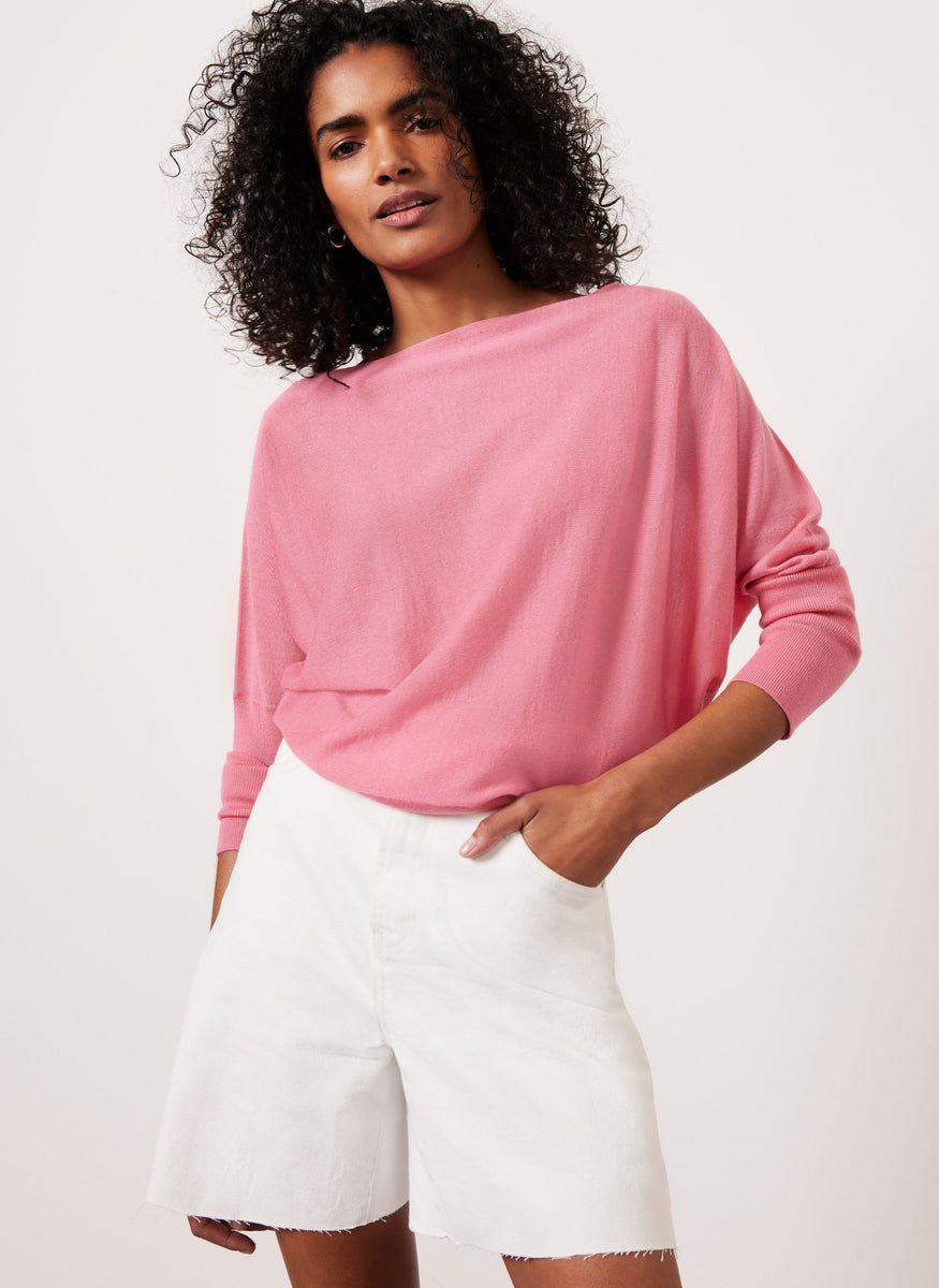 Pink Wool Blend Batwing Jumper – Mint Velvet