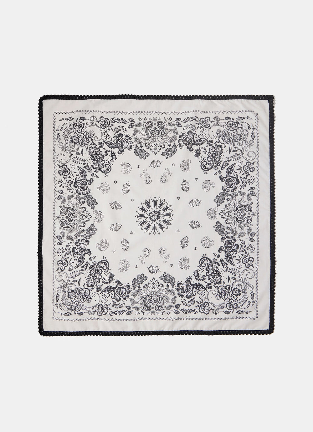 Pippa White Printed Neck Scarf