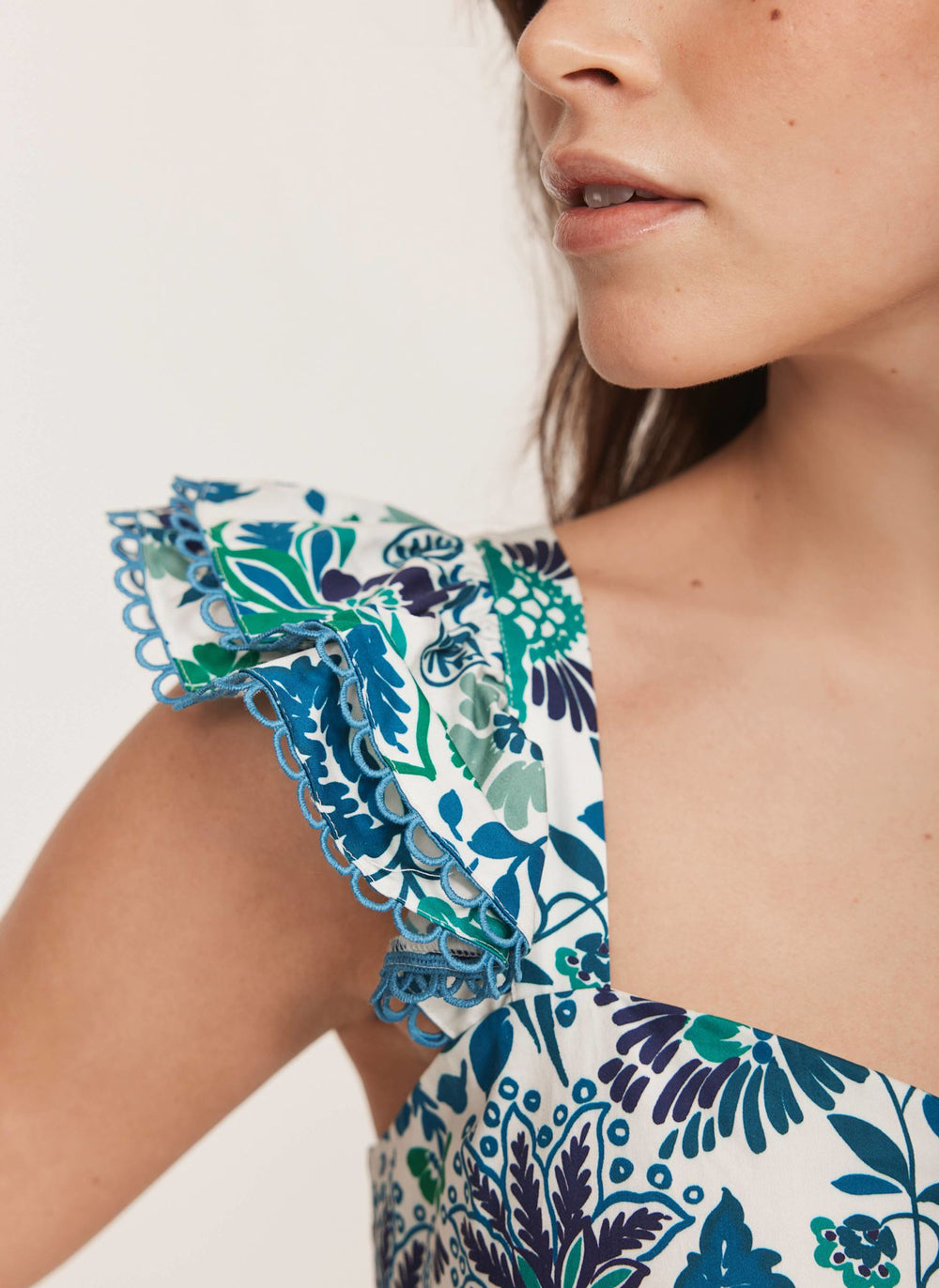 Green Floral Print Midi Dress