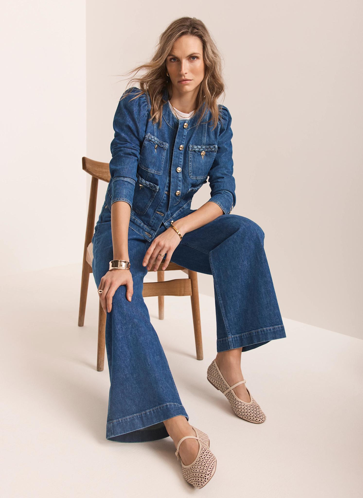 Indigo Plait Detail Denim Jacket – Mint Velvet