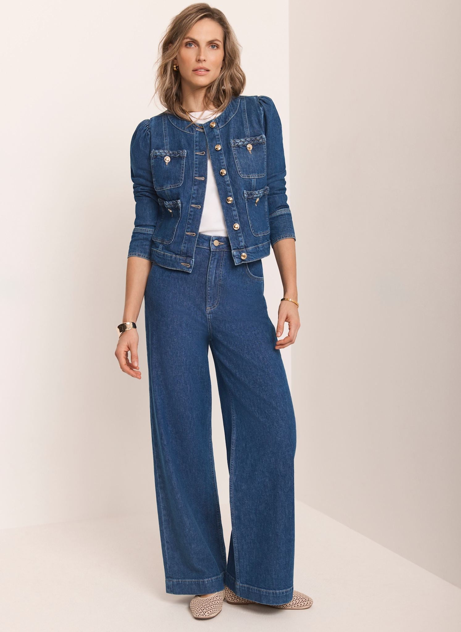 Indigo Plait Detail Denim Jacket – Mint Velvet