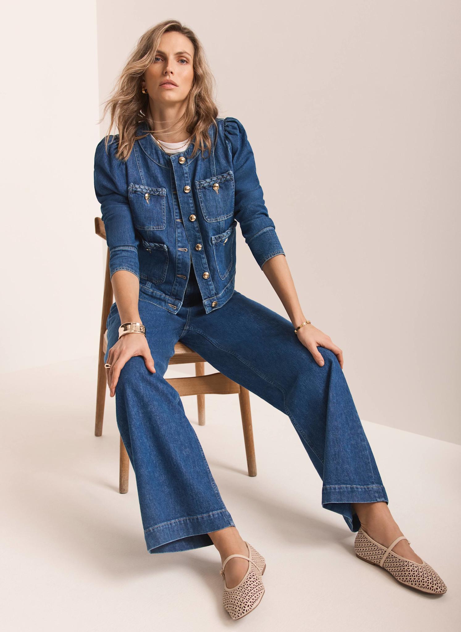 Indigo Plait Detail Denim Jacket – Mint Velvet