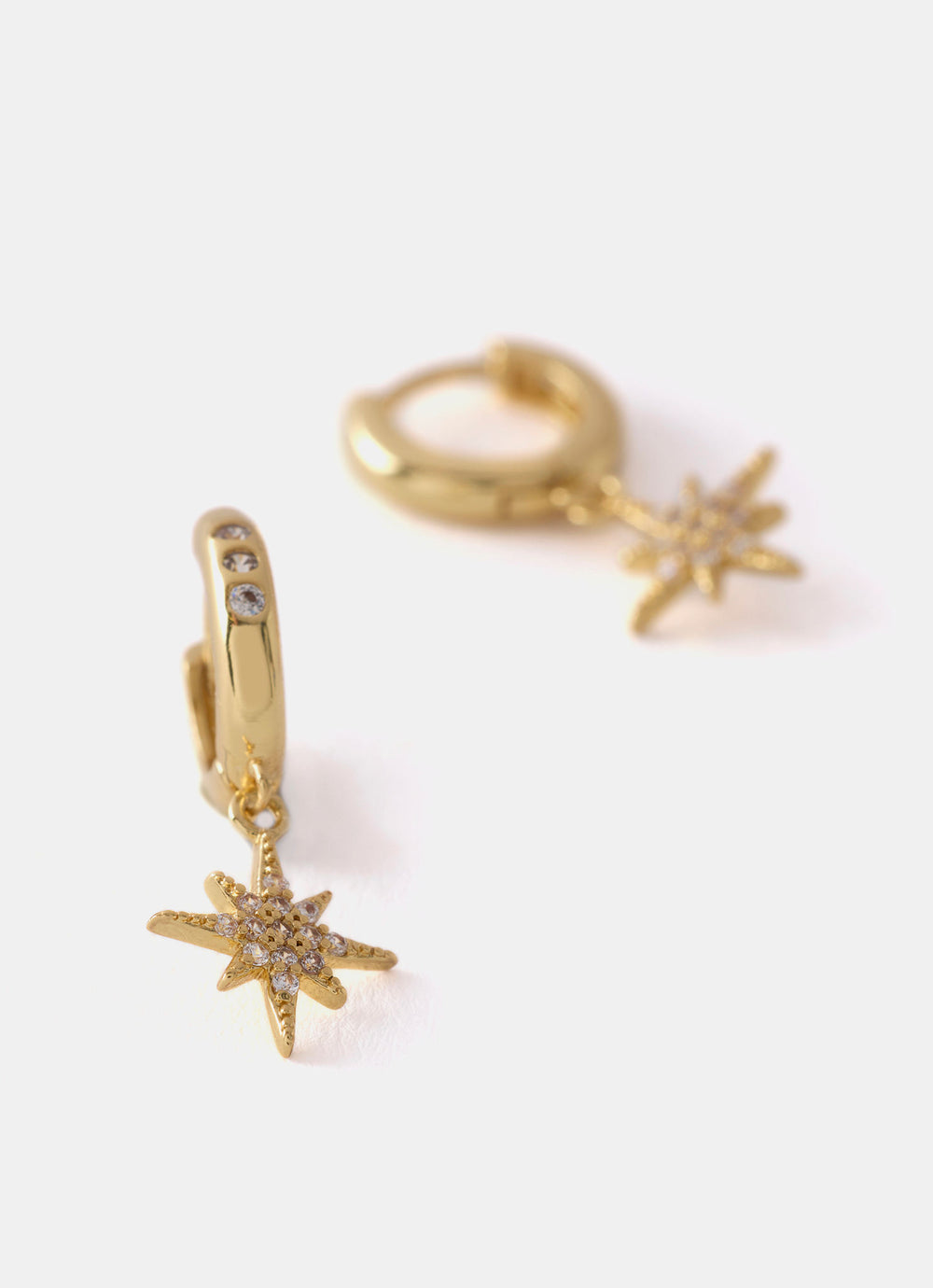 Gold Plated Star Hoop Earrings