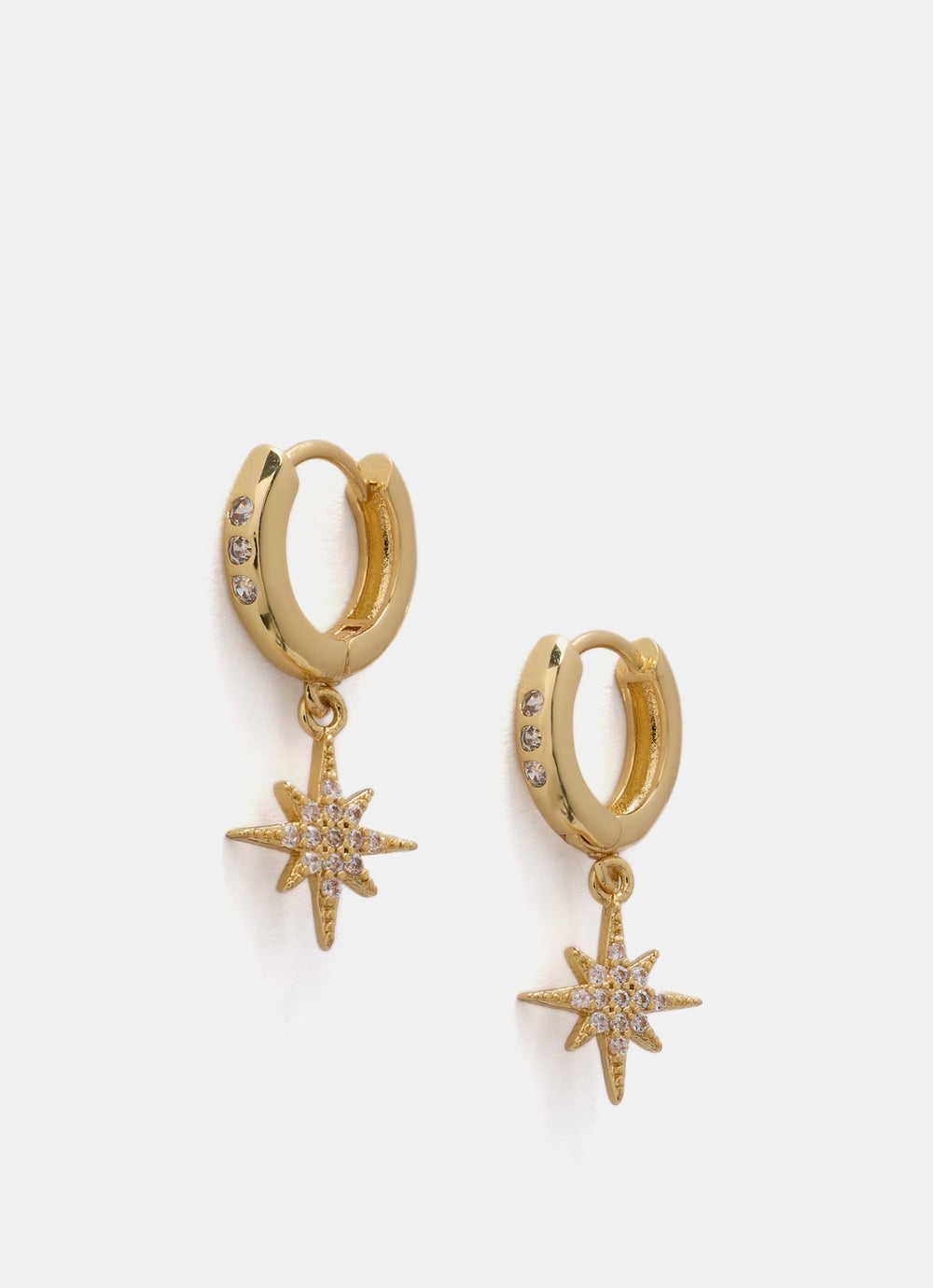 Gold Plated Star Hoop Earrings