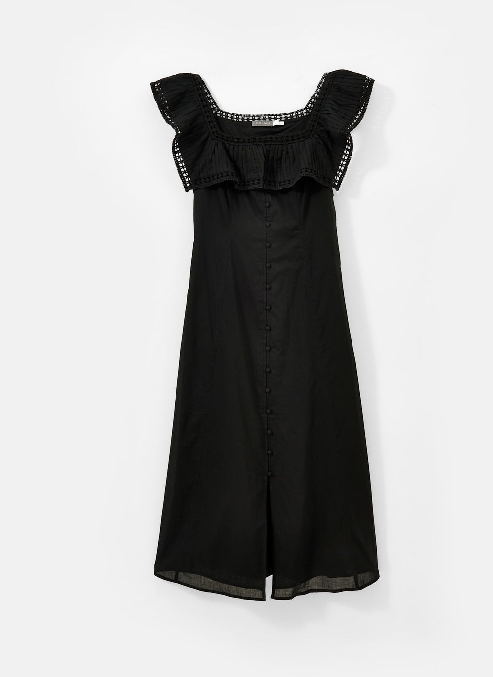 black collar midi dress Black Poet Collar Midi Dress – Mint Velvet