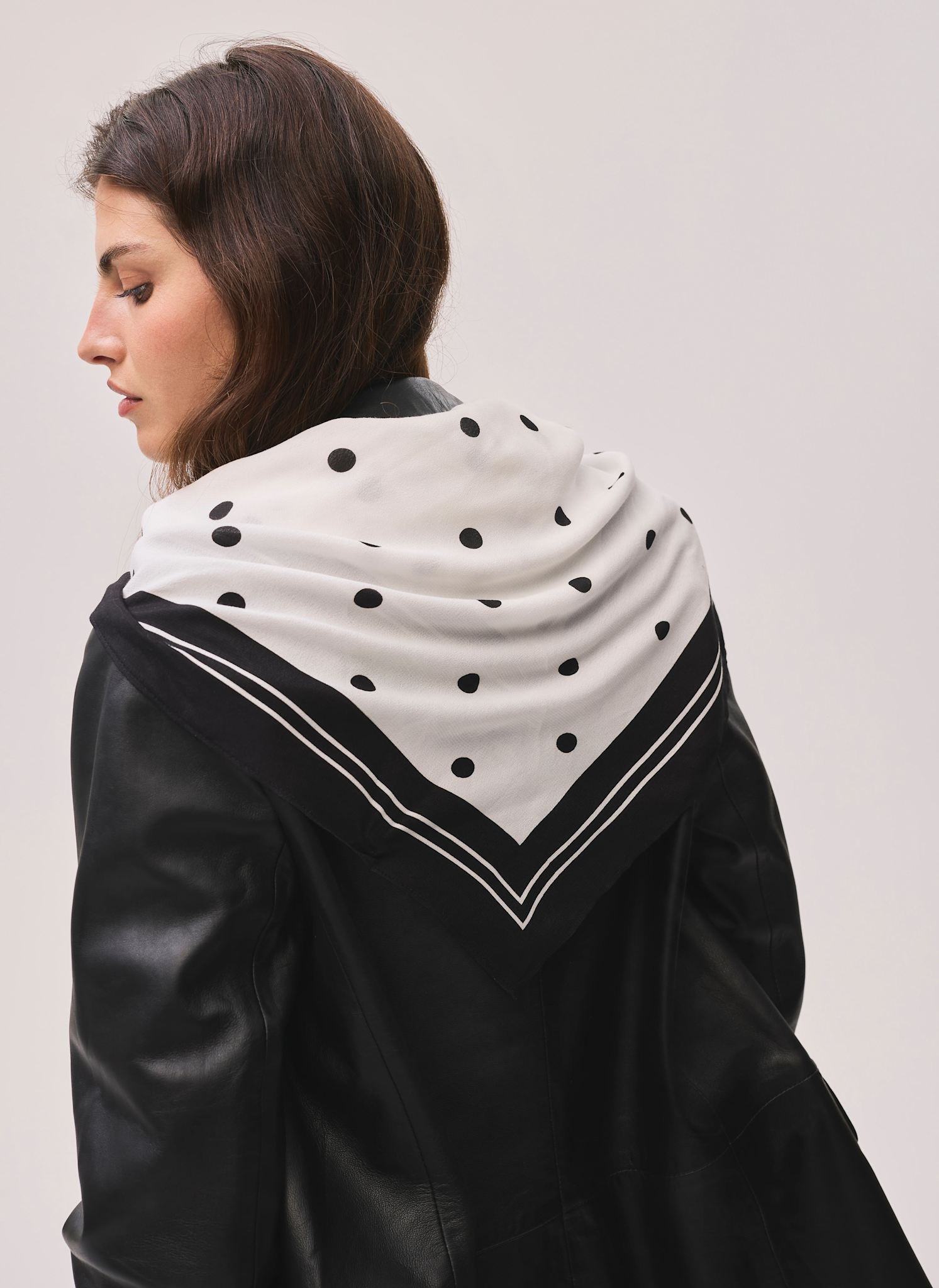 Cream Polka Dot Print Scarf – Mint Velvet