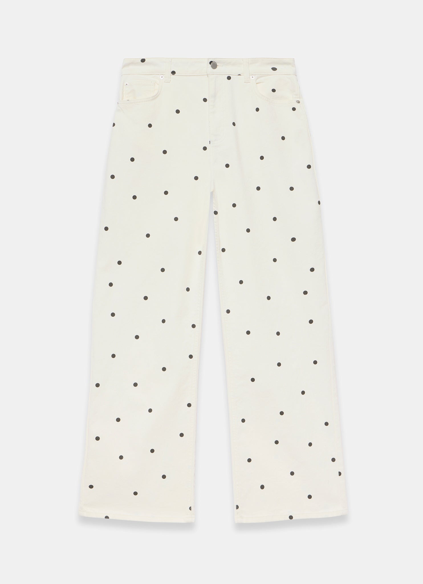  POLKA DOTドット　パンツ ホワイト　新品未使用 Cream Polka Dot Wide Jeans – Mint Velvet