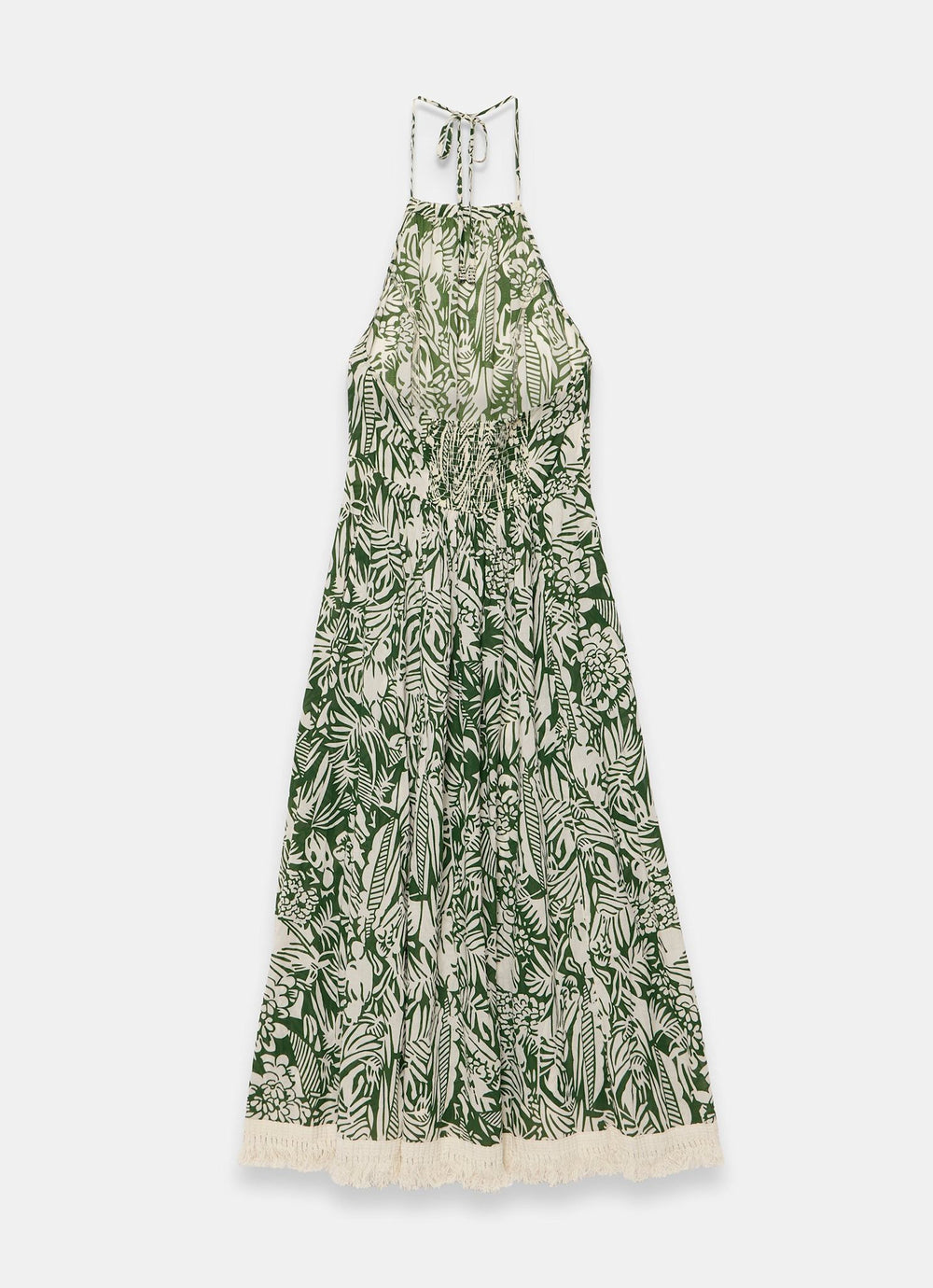 Green Printed Cotton Halterneck Maxi Dress Mint Velvet Green Printed Cotton Halterneck Maxi Dress Mint Velvet