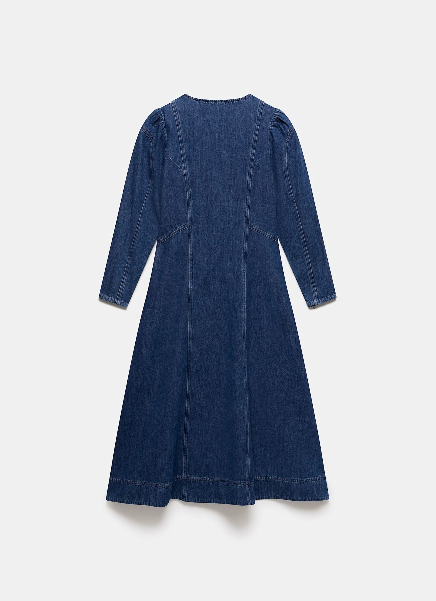 Indigo Puff Sleeve Denim Midi Dress – Mint Velvet