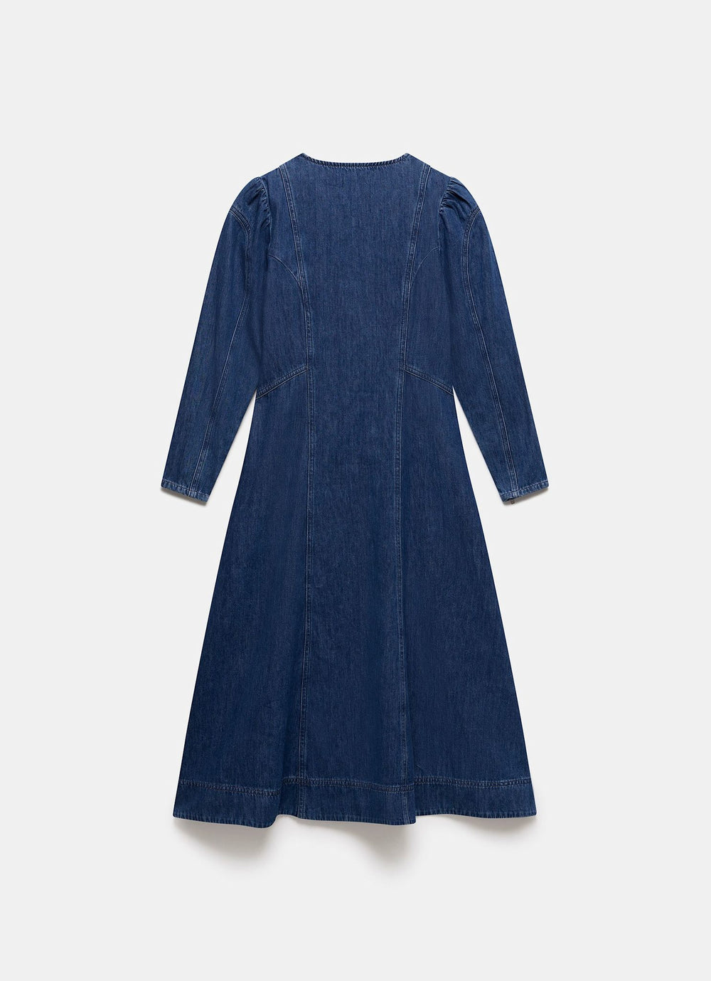 Indigo Puff Sleeve Denim Midi Dress Mint Velvet Indigo Puff Sleeve Denim Midi Dress Mint Velvet