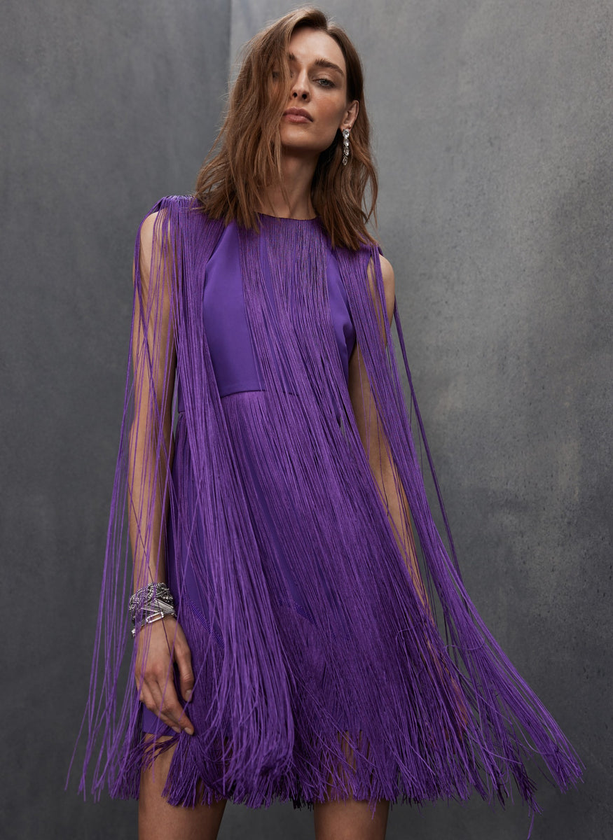 Purple Fringe Mini Dress – Mint Velvet