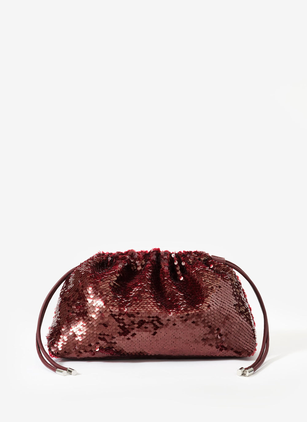 Raya Burgundy Sequin  Drawstring Bag