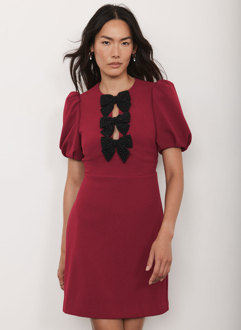Red Bow Detail Mini Dress