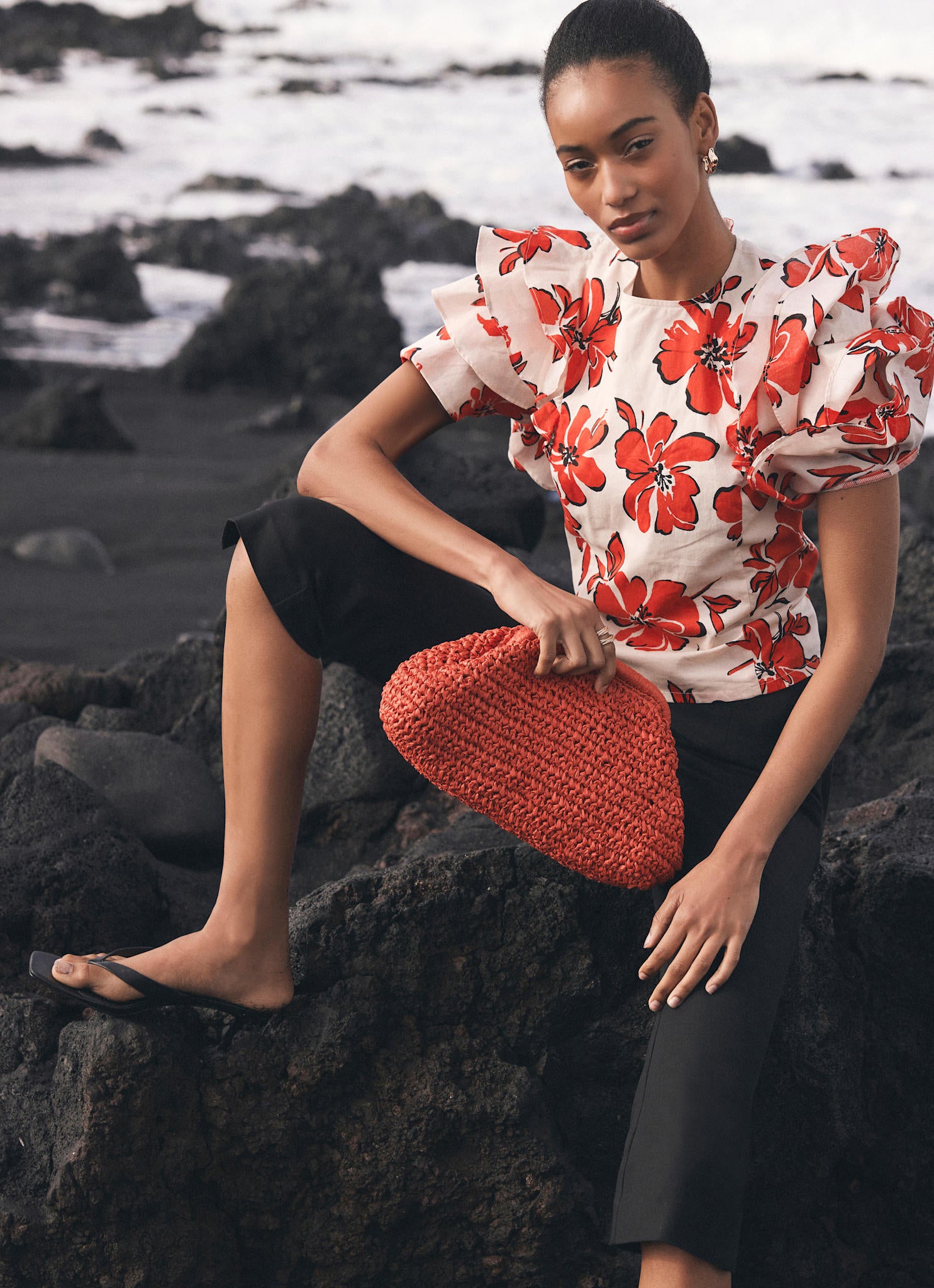 Red Floral Print Top – Mint Velvet