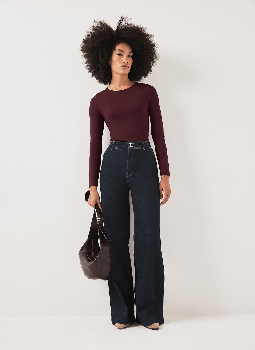 Burgundy Long Sleeve Layering Top