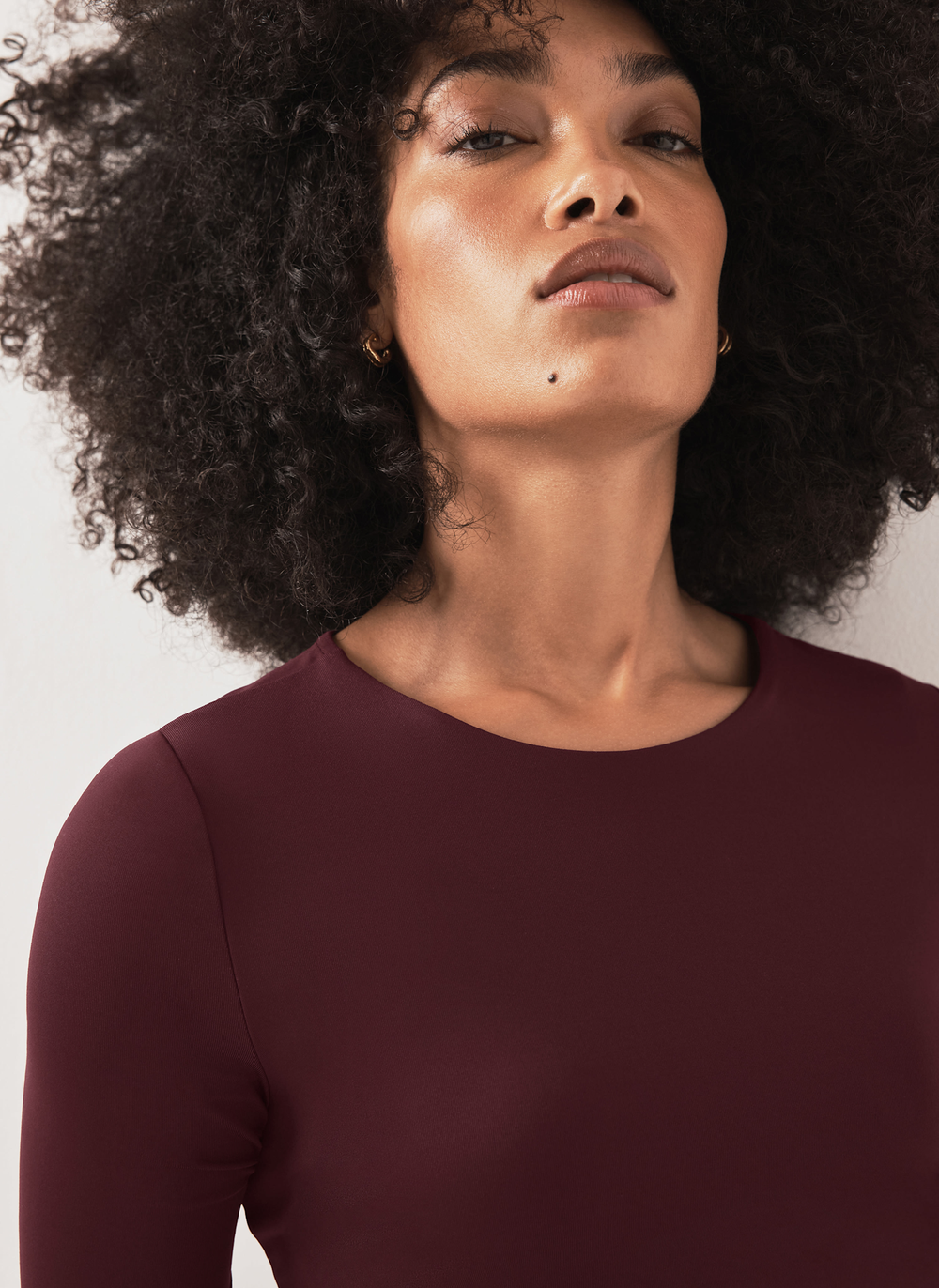 Burgundy Long Sleeve Layering Top