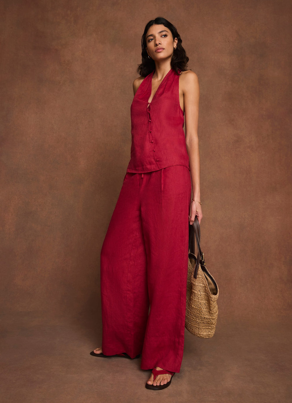 Red Linen Halter Top – Mint Velvet