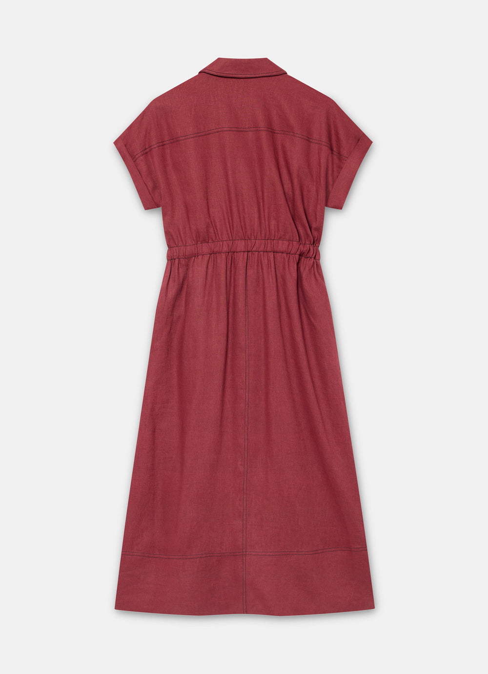 Mint Velvet Women's Linen Midi Shirt Dress - Red - Size 4