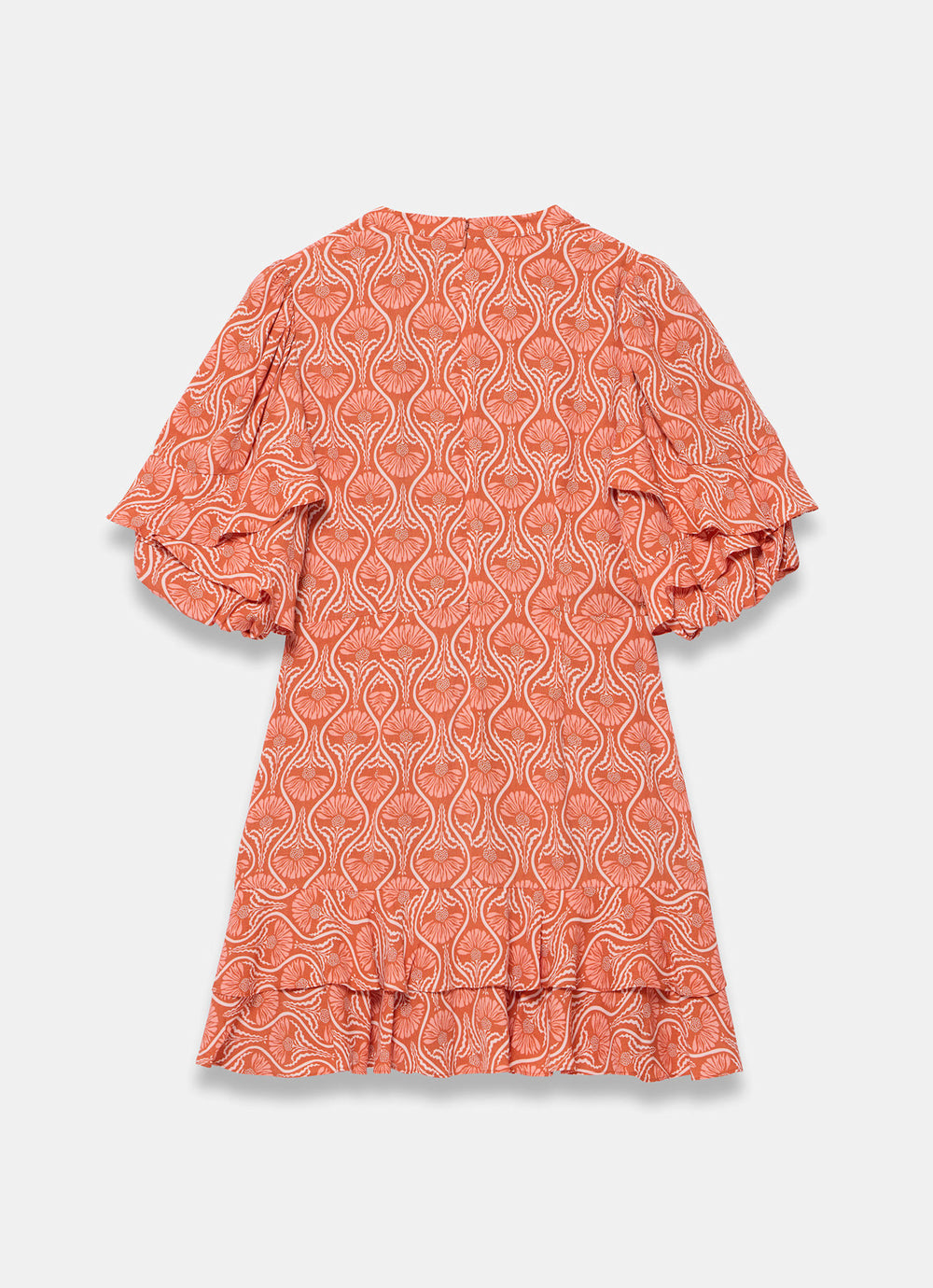 Mint Velvet Women's Printed Ruffle V-neck Mini Dress - Orange Mint Velvet Women's Printed Ruffle V-neck Mini Dress - Orange