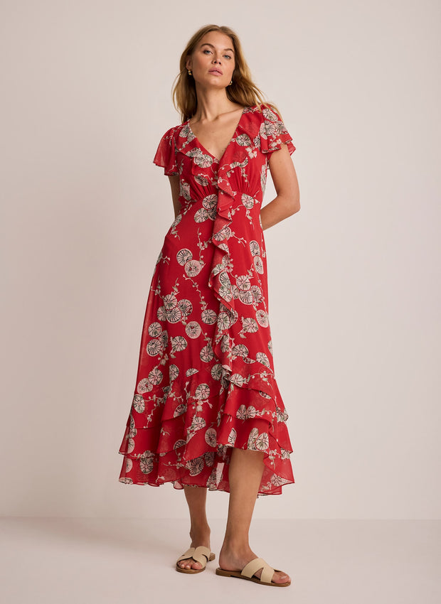 green emerald velvet dress Tell Me More Green Floral Midi Dress  Shop the Mint