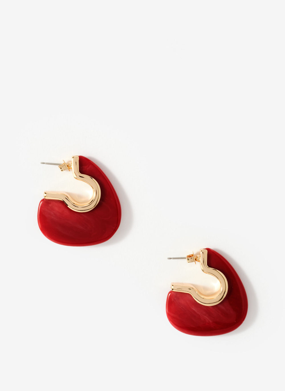 Red Resin Statement Earrings