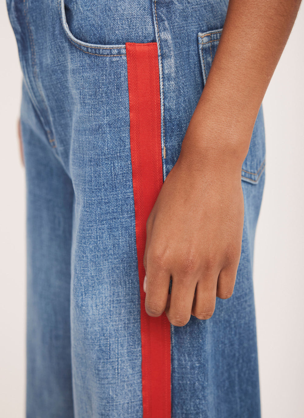 Indigo Side Stripe Wide Jeans – Mint Velvet - Main Image