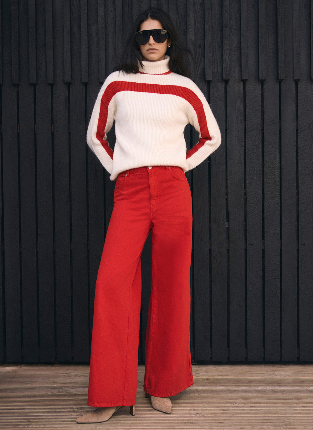 Red Wide Leg Jeans