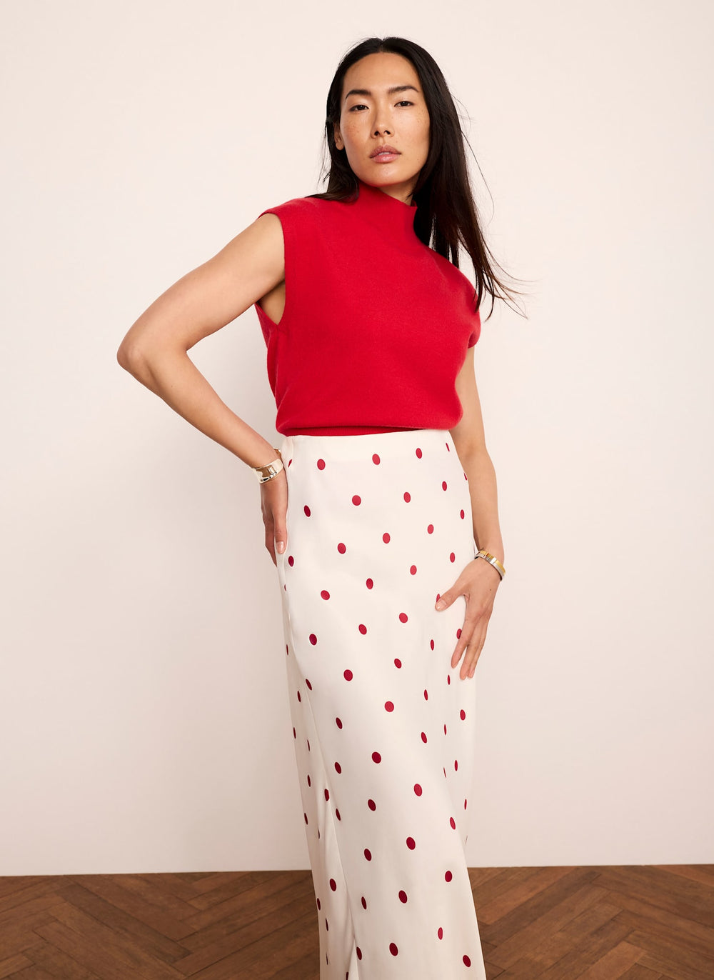 Red Wool Blend Knit Top