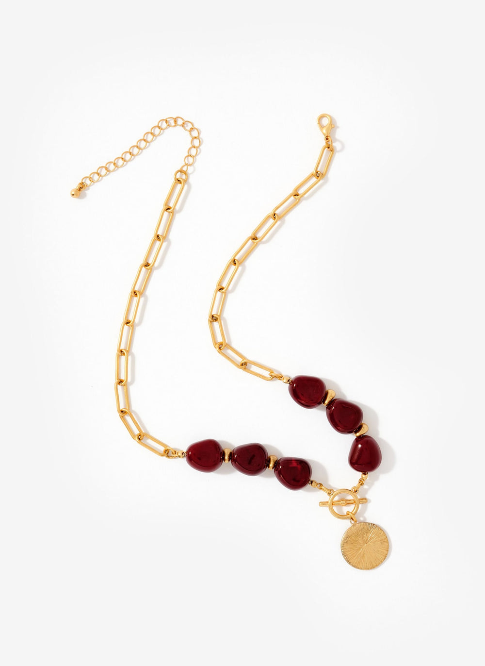 Gold Tone Beaded Coin Necklace