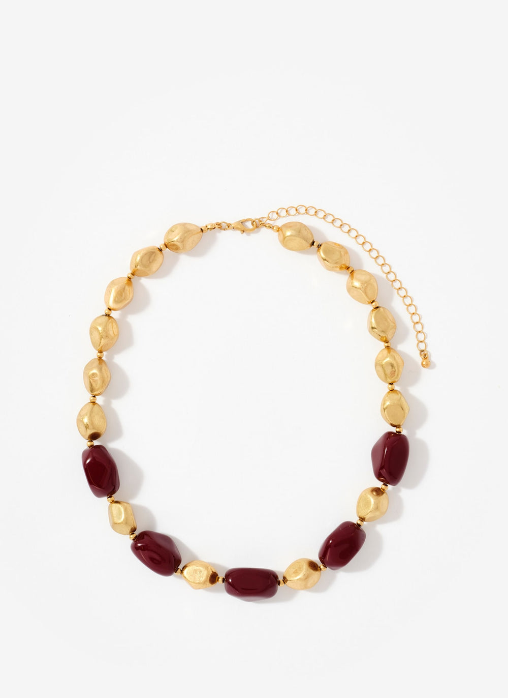 Gold Tone Resin Chunky Beaded Necklace