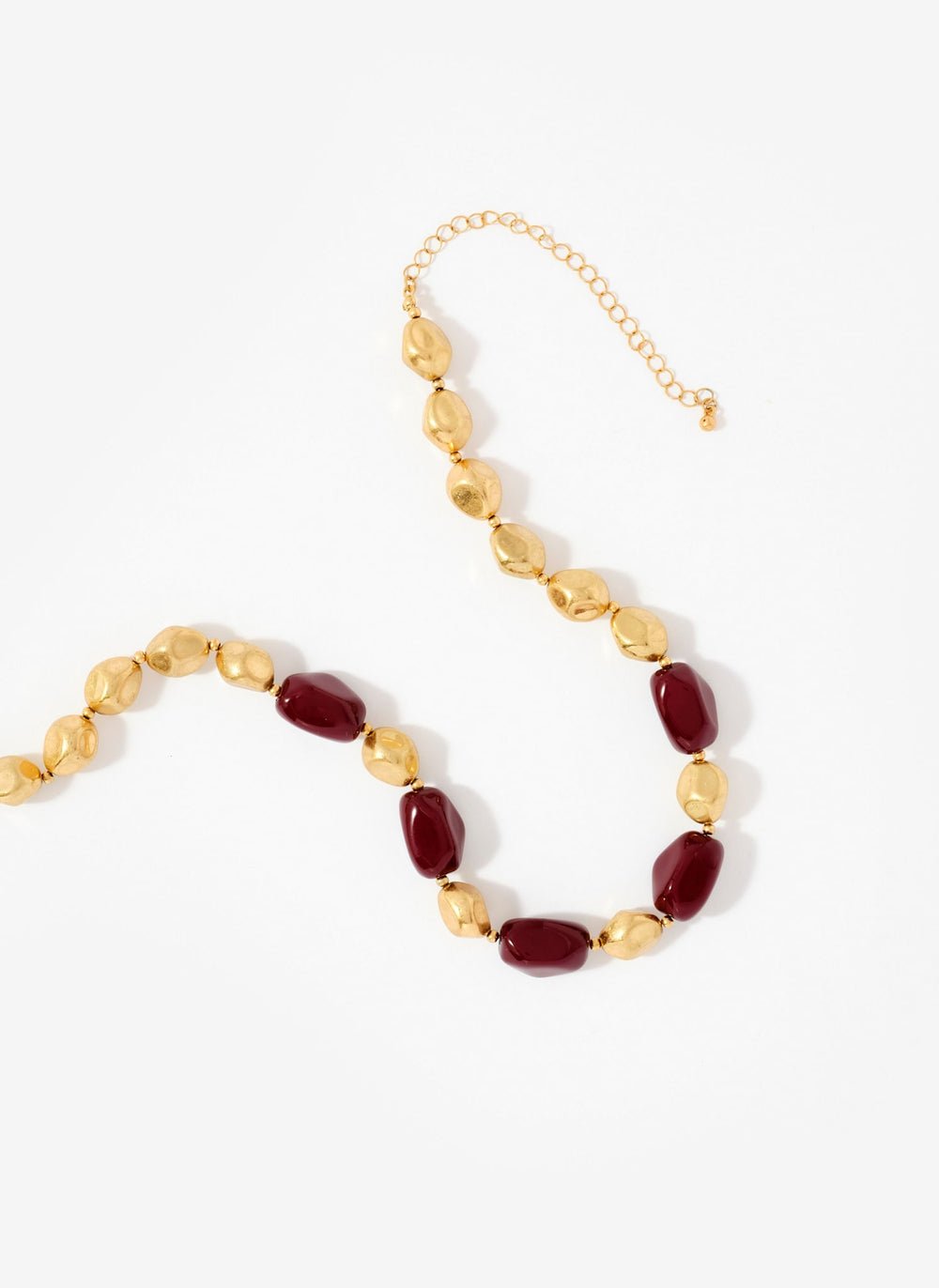 Gold Tone Resin Chunky Beaded Necklace