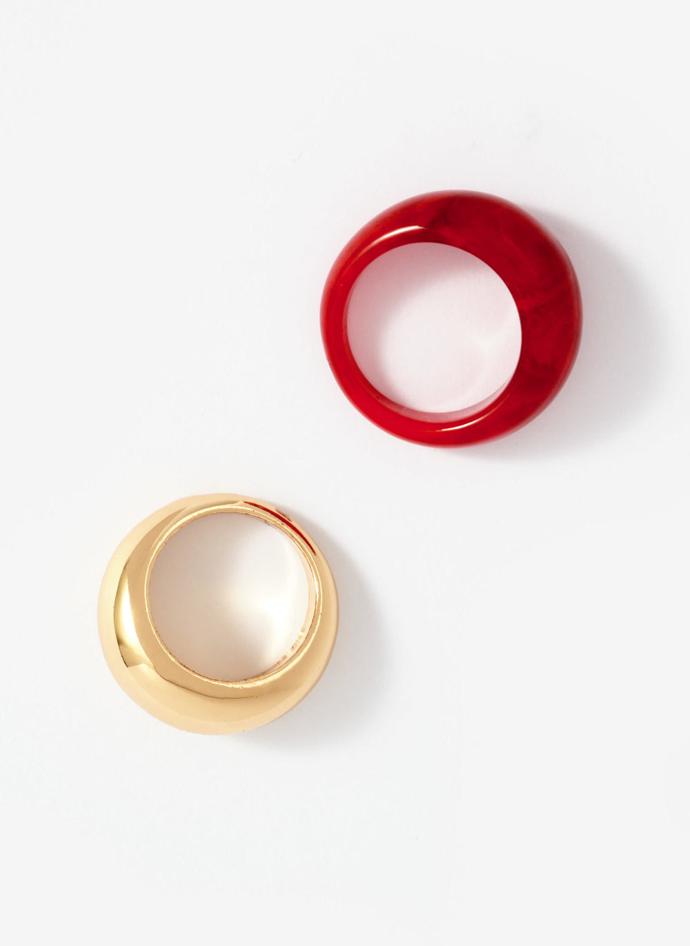 Resin & Gold Tone Ring Duo