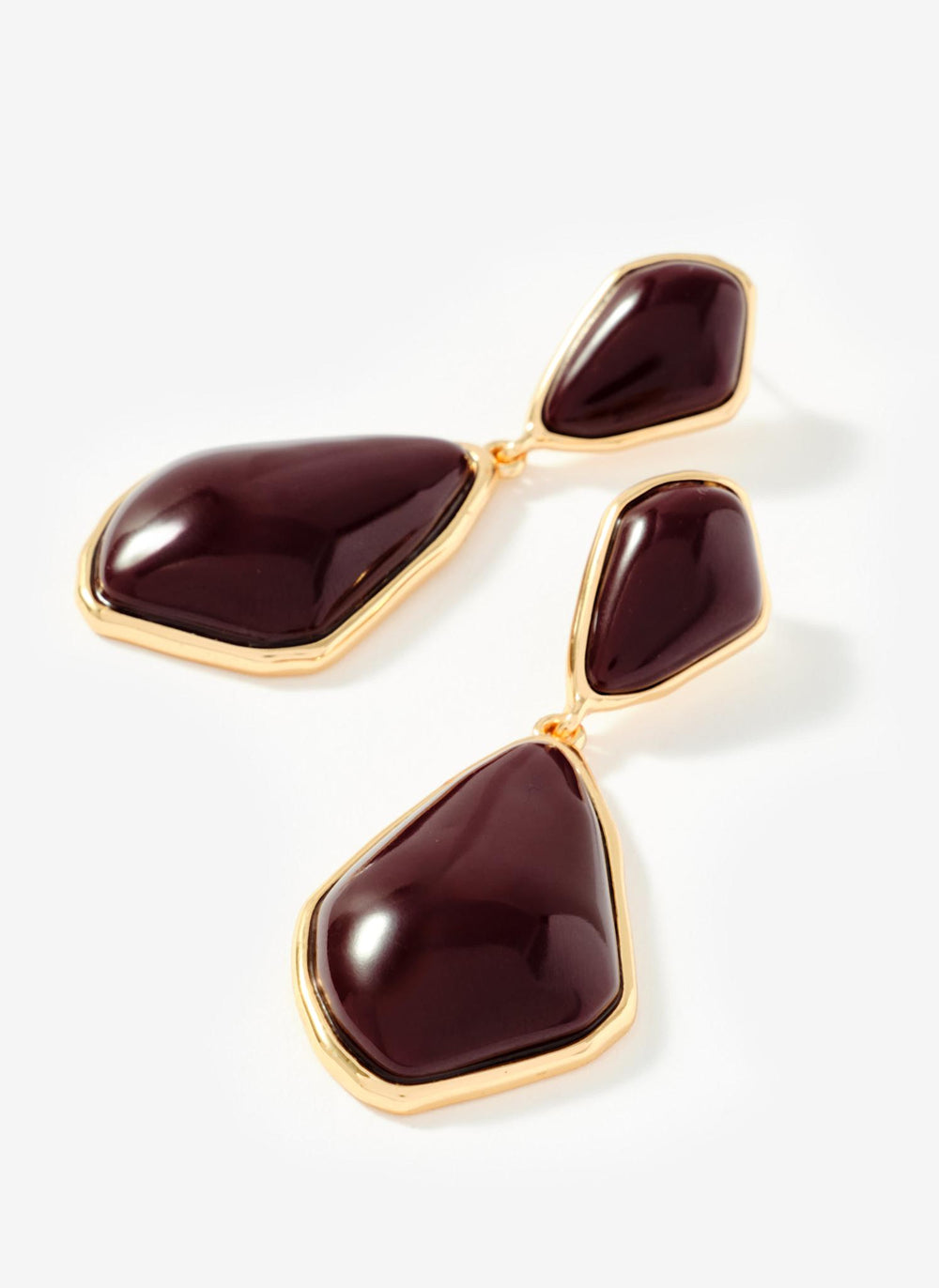 Gold Tone Resin Statement Earrings