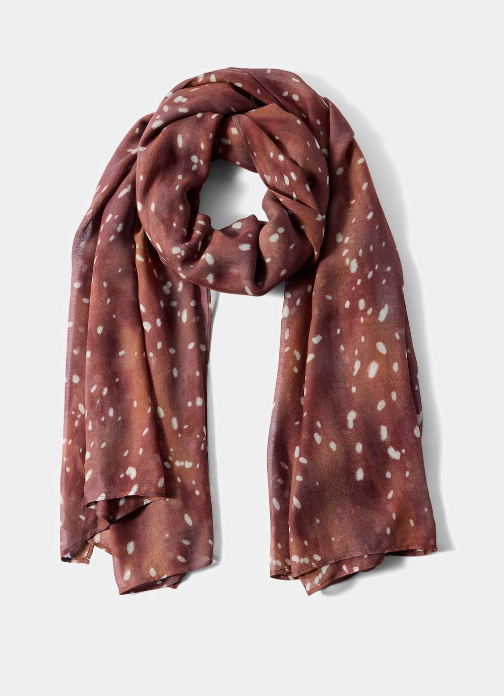 Brown Deer Print Lightweight Scarf