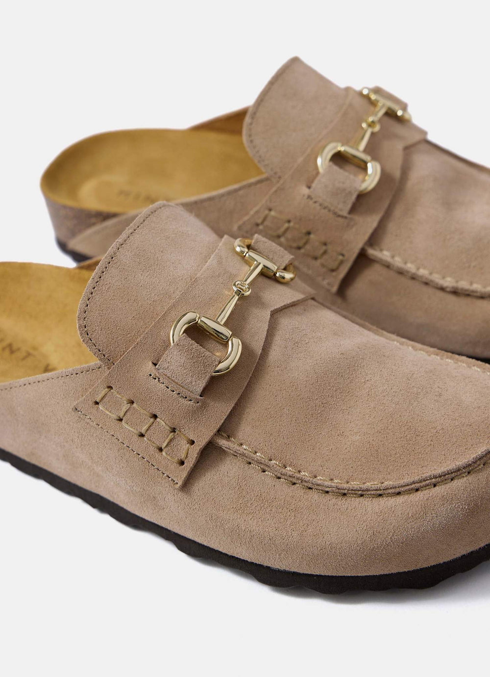 Roma Neutral Suede Backless Clogs