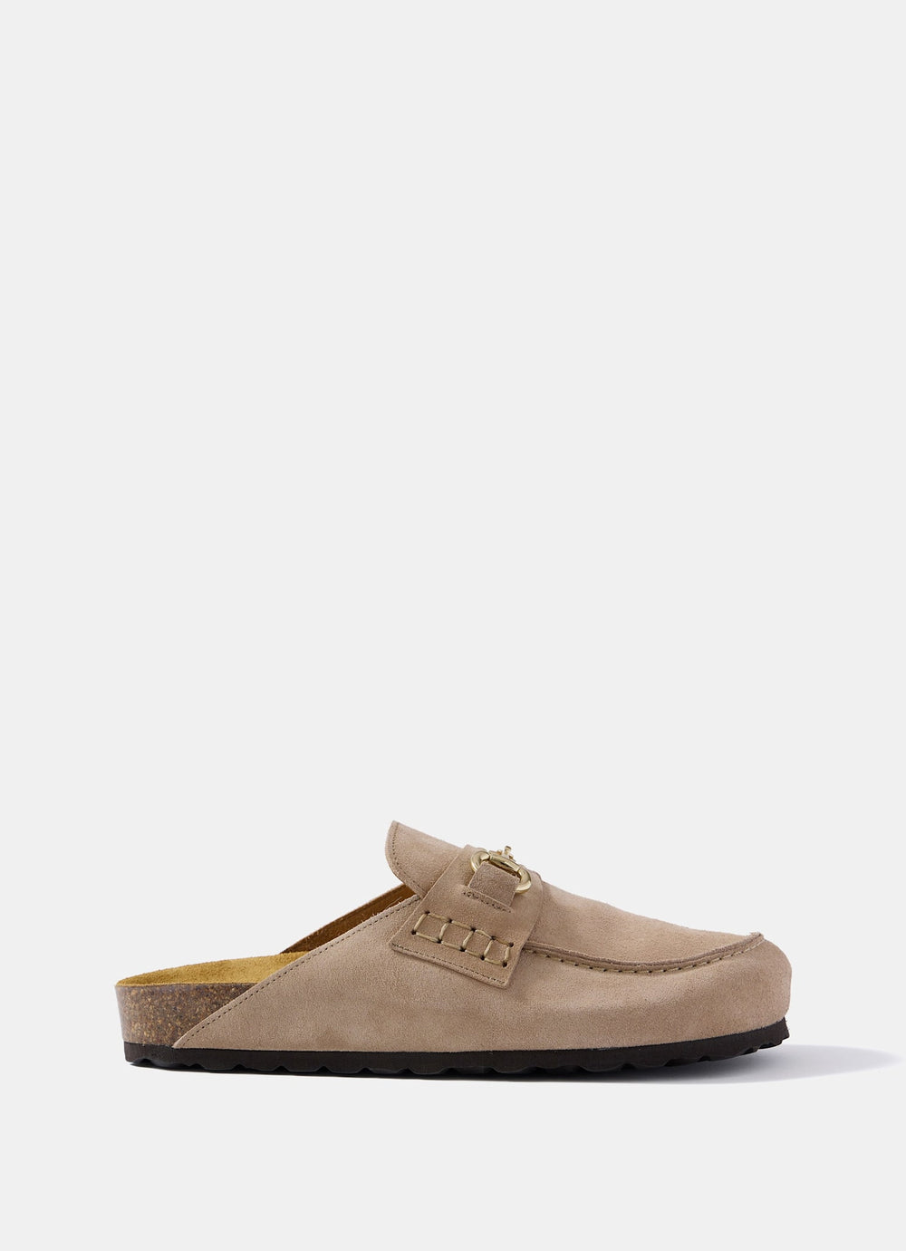 Roma Neutral Suede Backless Clogs