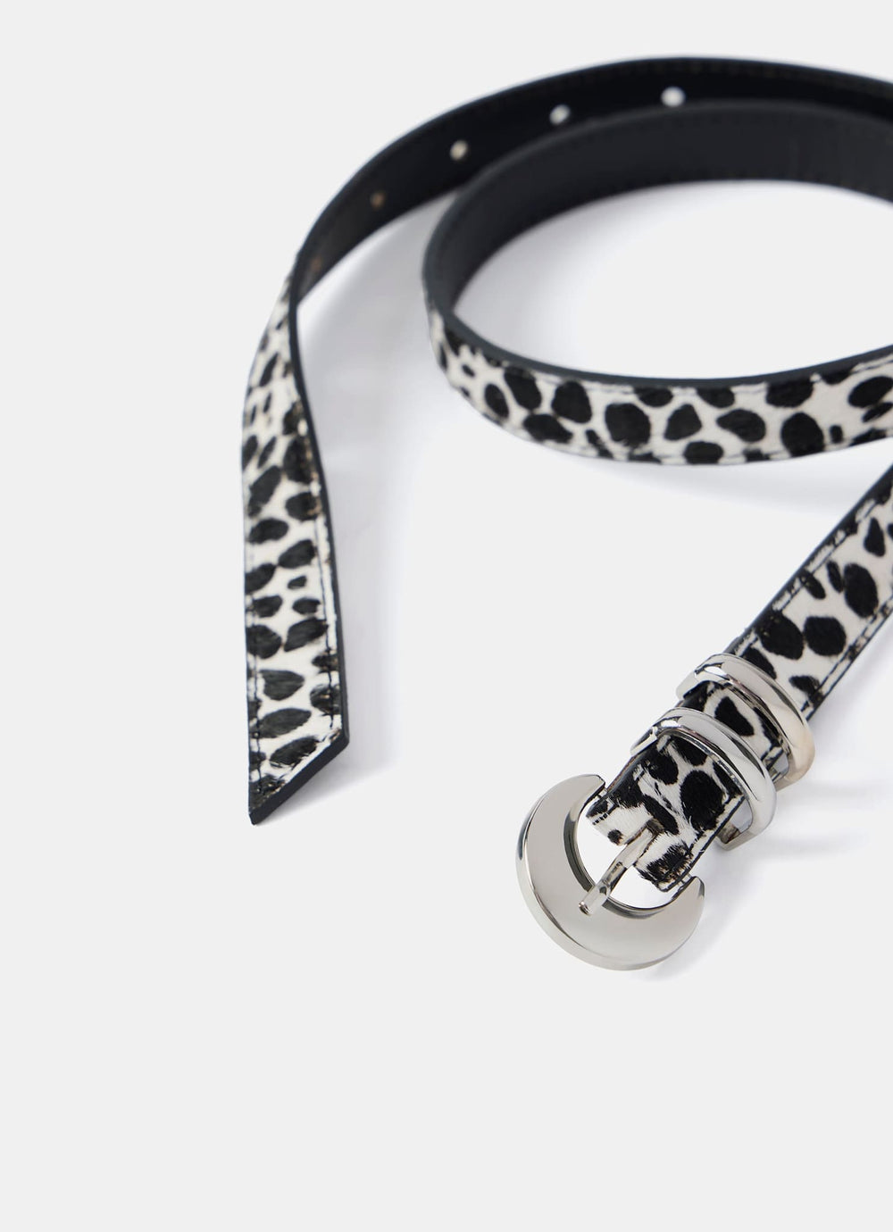 Animal Print Textured Leather Belt