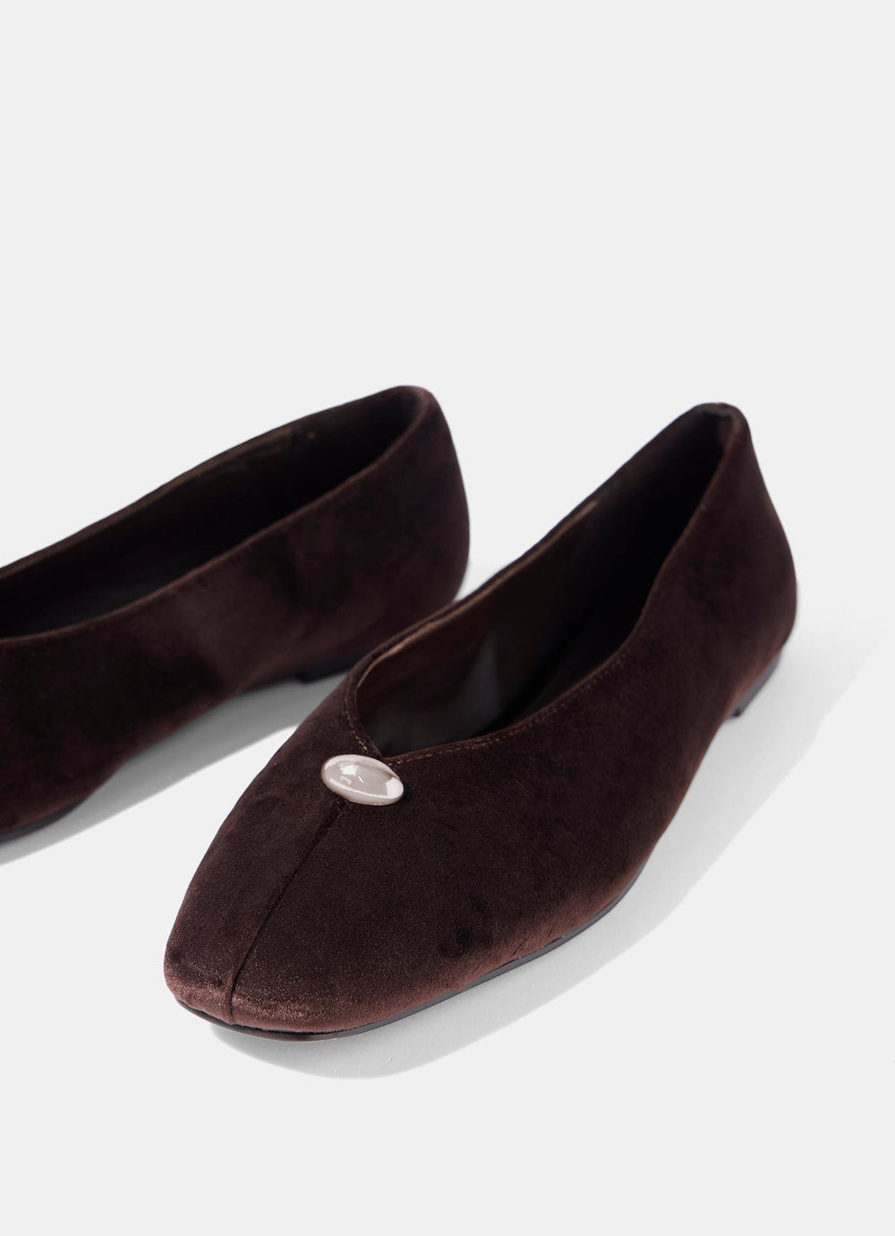 Ruby Brown Velvet Ballet Flats
