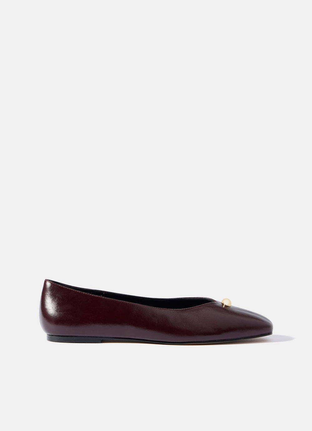 Ruby Burgundy Leather Ballet Flats