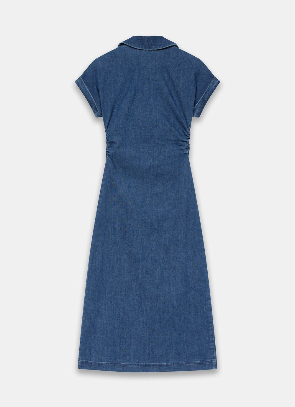 short sleeve denim midi dress Modern WORK l FREEMARKET INDIGO / S Sleeve Denim Midi Dress Womens Casual Short Sleeve Denim