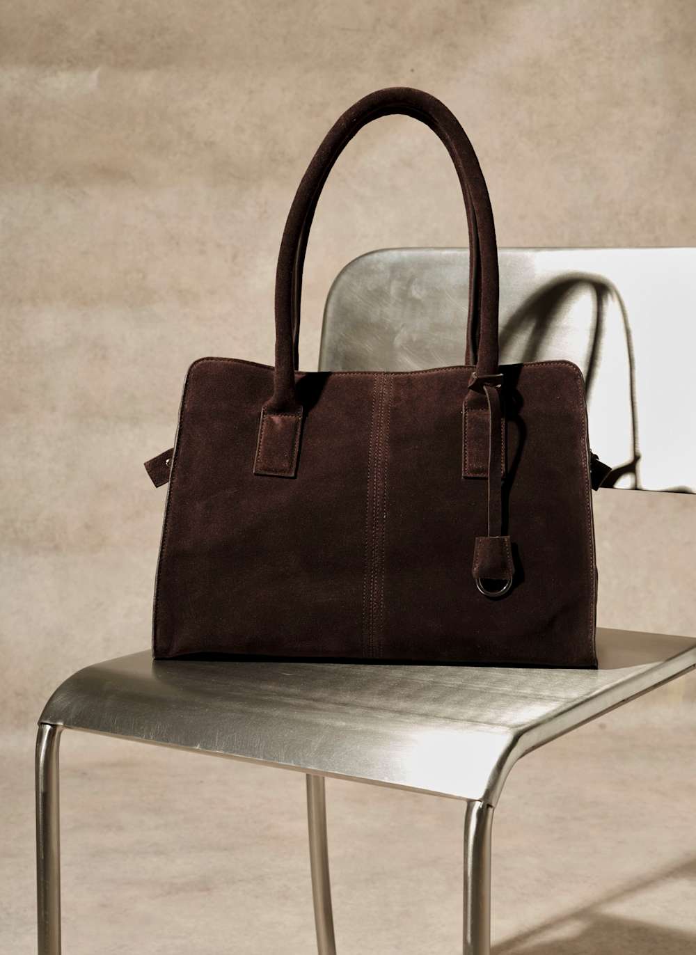 Rue Brown Suede Tote Bag