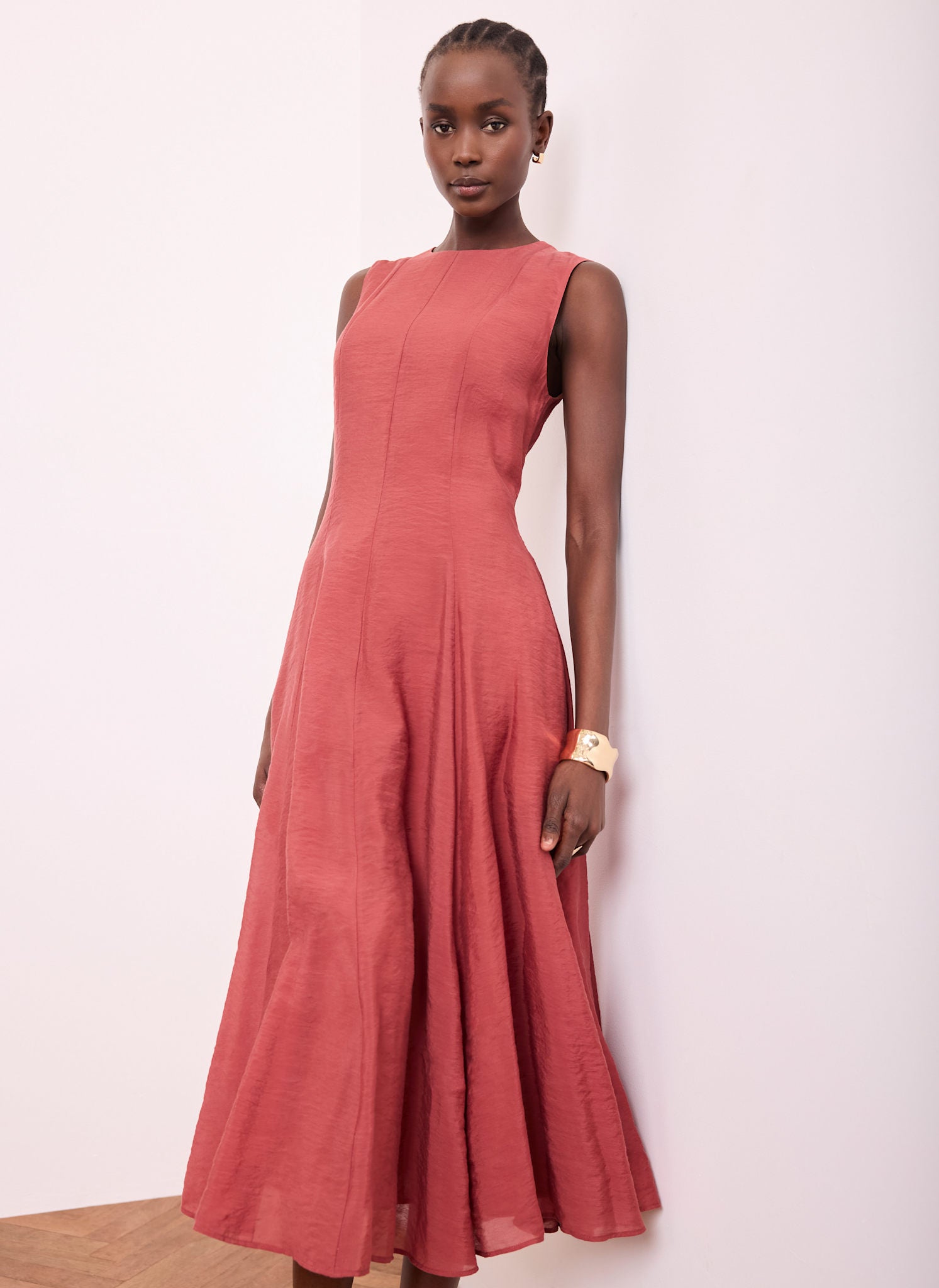 Red Sleeveless Midi Dress – Mint Velvet
