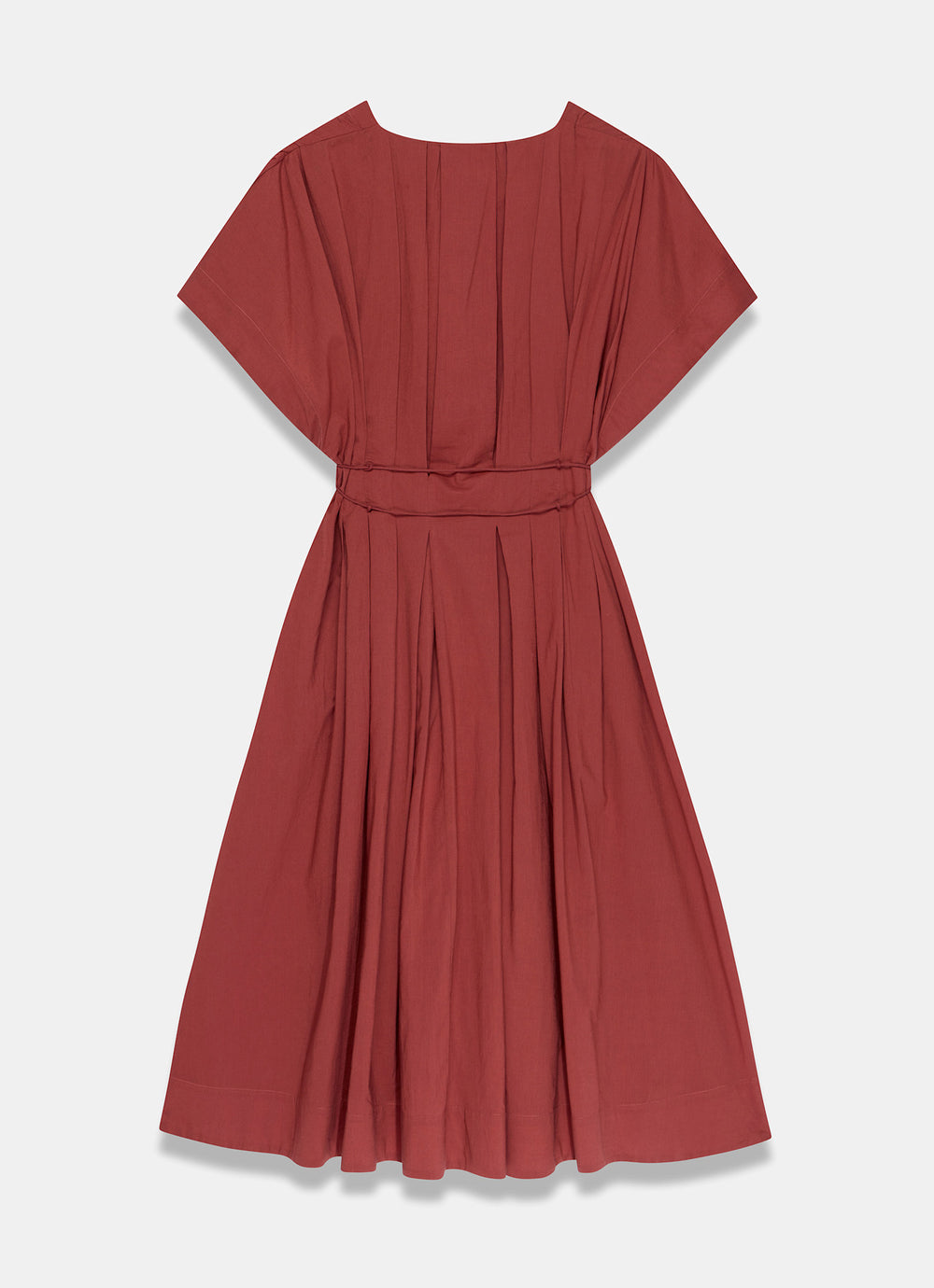 Brown Rust Cotton Tie Waist Midi Dress – Mint Velvet