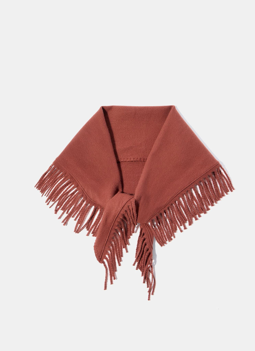 Orange Fringed Triangle Scarf