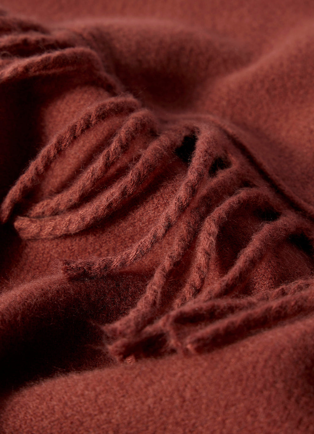 Orange Fringed Triangle Scarf
