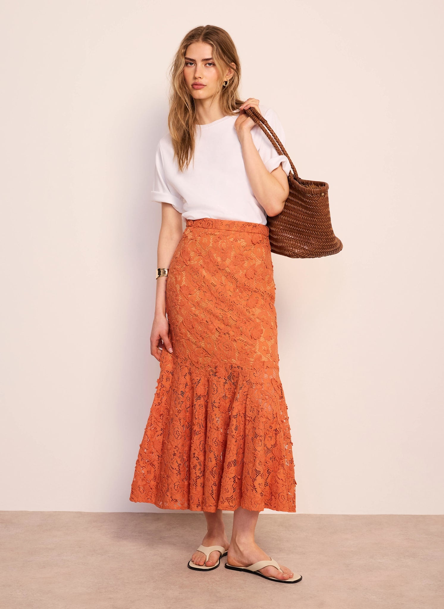Orange Lace Maxi Skirt – Mint Velvet